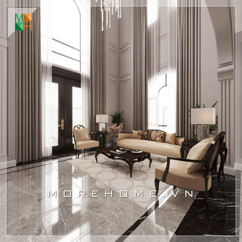 Với một không gian phòng khách nguy nga và rộng rãi thì mẫu bàn óc chó ghế sofa bọc da chân gỗ tự nhiên cao cấp là sự lựa chọn phù hợp nhất khiến căn phòng khách trở nên sang trọng và đẳng cấp hơn bao giờ hết. Tập hợp các mẫu thiết kế phòng khách biệt thự, nhà phố đẹp