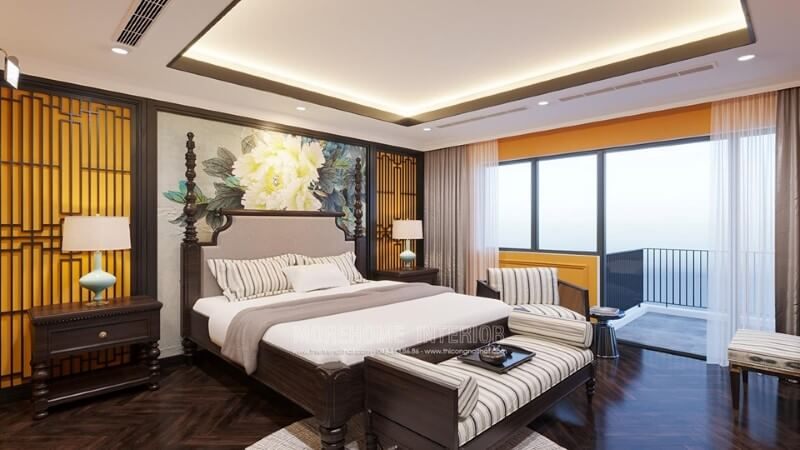 Mẫu thiết kế nội thất biệt thự đẹp phong cách á đông sang trọng